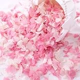 1500+ Real Dried Hydrangea Flower Petals -1.06Oz Real Natural Preserved Petals for Wedding, Party Confetti, Flower Girl Baskets, Romantic Night, Proposal Decor, Handcrafts (Pink & White)