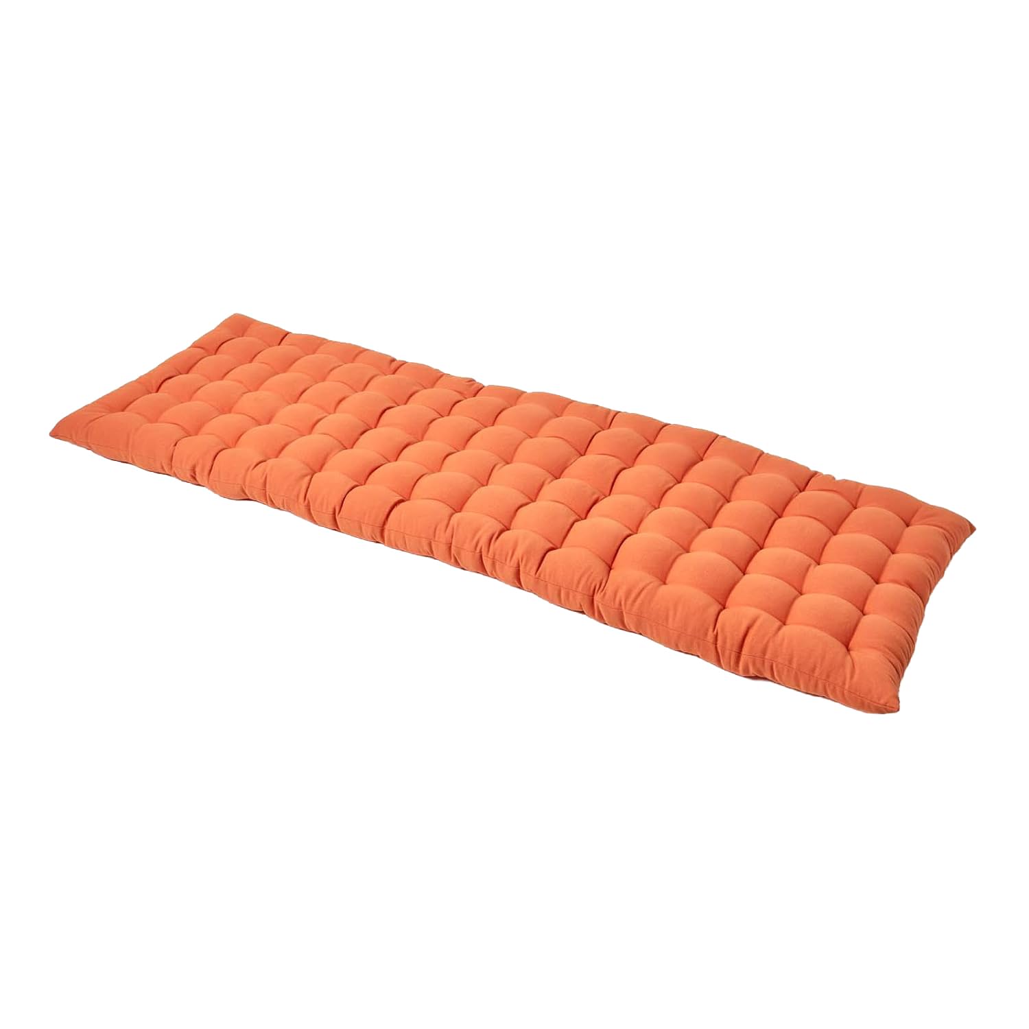 Homescapes Burnt Orange Garden Bench Cushion 3 Seater Seat Pad For Patio Furniture Kitchen Or Dining Bench Indoor & Outdoor Use Comfortable 100% Cotton Modern Tufted Style Thick Cushion 143Cm Wide