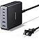 UGREEN 100W 6-Port GaN USB C Charging Station, Desktop Charger Block with 4 USB C and 2 USB A Fast Charging Compatible for Ma