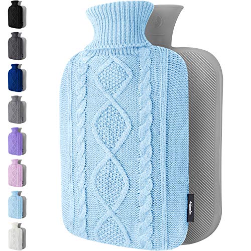 qomfor hot water bottle KNITTED SWEATER (Bleu)