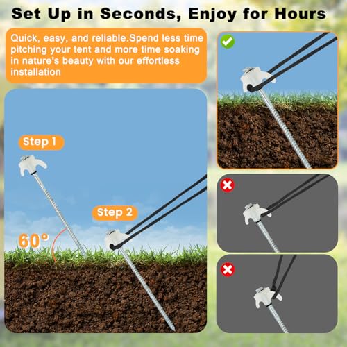 Estacas de metal para tienda de campaña luminosas perfectas para asegurar tu jardín 4