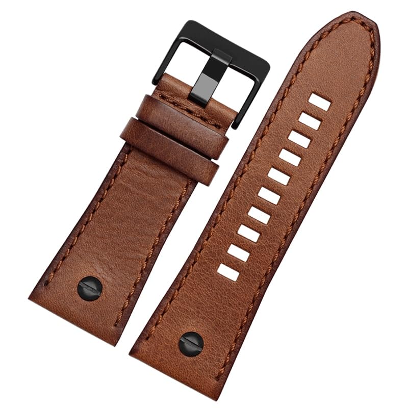 Bracelet de montre en cuir 28 mm souple et résistant pour poignet large