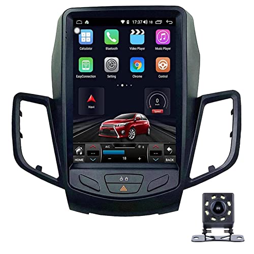 GLXQIJ Autoradio pour Ford Fiesta 2009-2019 Android 10.0 Navigation GPS 9 Pouces écran Tactile capacitif Lecteur stéréo de Voiture WiFi Bluetooth FM USB Lien Miroir Caméra Arrière,2009~2012