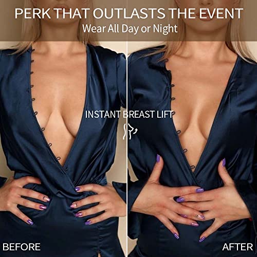 Okela Breast Lift Tape, Sweat Proof Bob Tape Body Tape For All Breast, Instant Boobytape Lift Fashion Boob Tape Kinesiology Tape With Reusable Lace Breast Cover (Brown) #TOP3