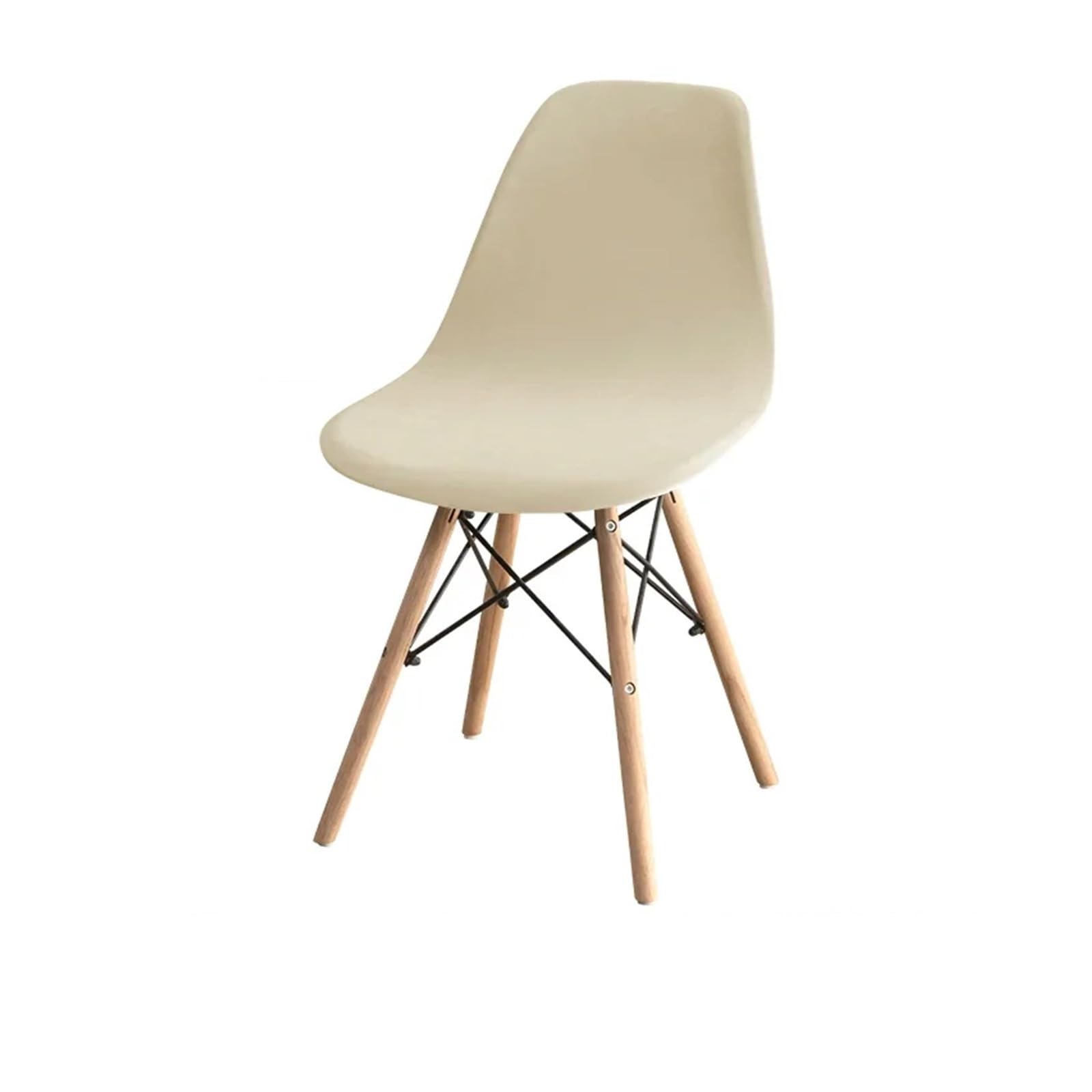RRYPBOVG Modern Chair Covers 1PC Velvet Shell Chair Cover Stretch Spandex Armless Chair Covers Solid Color Elastic Dining Seat Case Wedding Hotel Banquet(A6-Beige white)