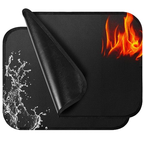 BAVATEE 2 Stück Feuerfeste Unterlage Silikonmatte Küche für Heißluftfritteusen 40 x 50 cm Hitzebeständige Unterlage Hitzeschutzmatte Geeignet für Unterlage Kaffeemaschine Mikrowellen und Toaster