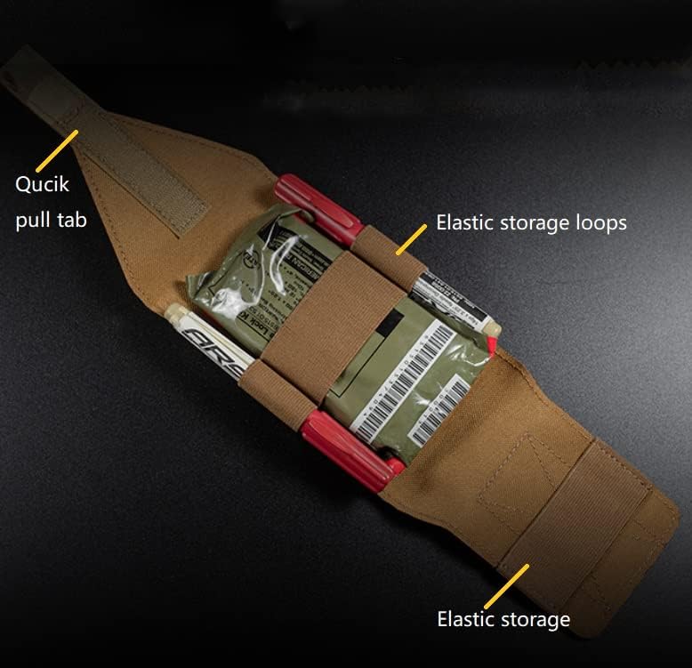 Miniatura 4 de Bolsa táctica micro compacta MED, kit de trauma de cinturón, bolsa de primeros auxilios MOLLE de despliegue rápido con soporte para torniquete