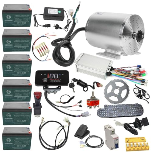 ICONSPORTSS 3000W 72V High-Speed Brushless Electric Motor Kit with Controller, 420 Rear Sprocket, LCD Screen & Complete Accessories for Electric Scooters, Go-Karts, Tricycles