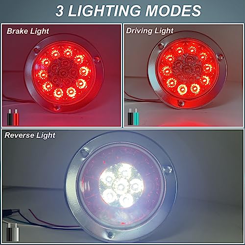 Biqing 2PCS Fanale Posteriore per Camion,4 Inch