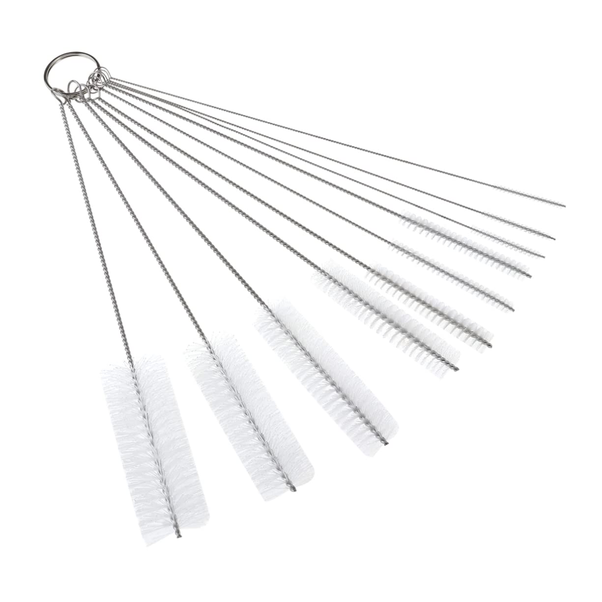 COLLBATH 10pcs Brush Bottle Cleaning Industrial Pipe Bottle Cleaners Narrow Bottles Cleaner White