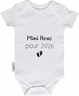 MINI NOUS Petits pieds 2026 body blanc en coton annonce grossesse - MoonBabyStore