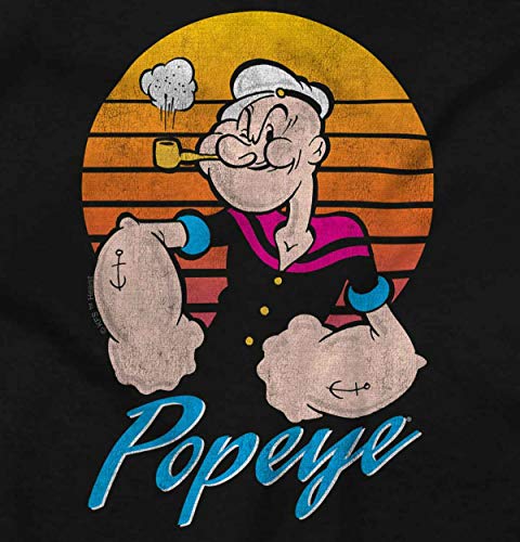 Popeye The Sailor Man Retro Sunset Crewneck T Shirts Boy Girl2