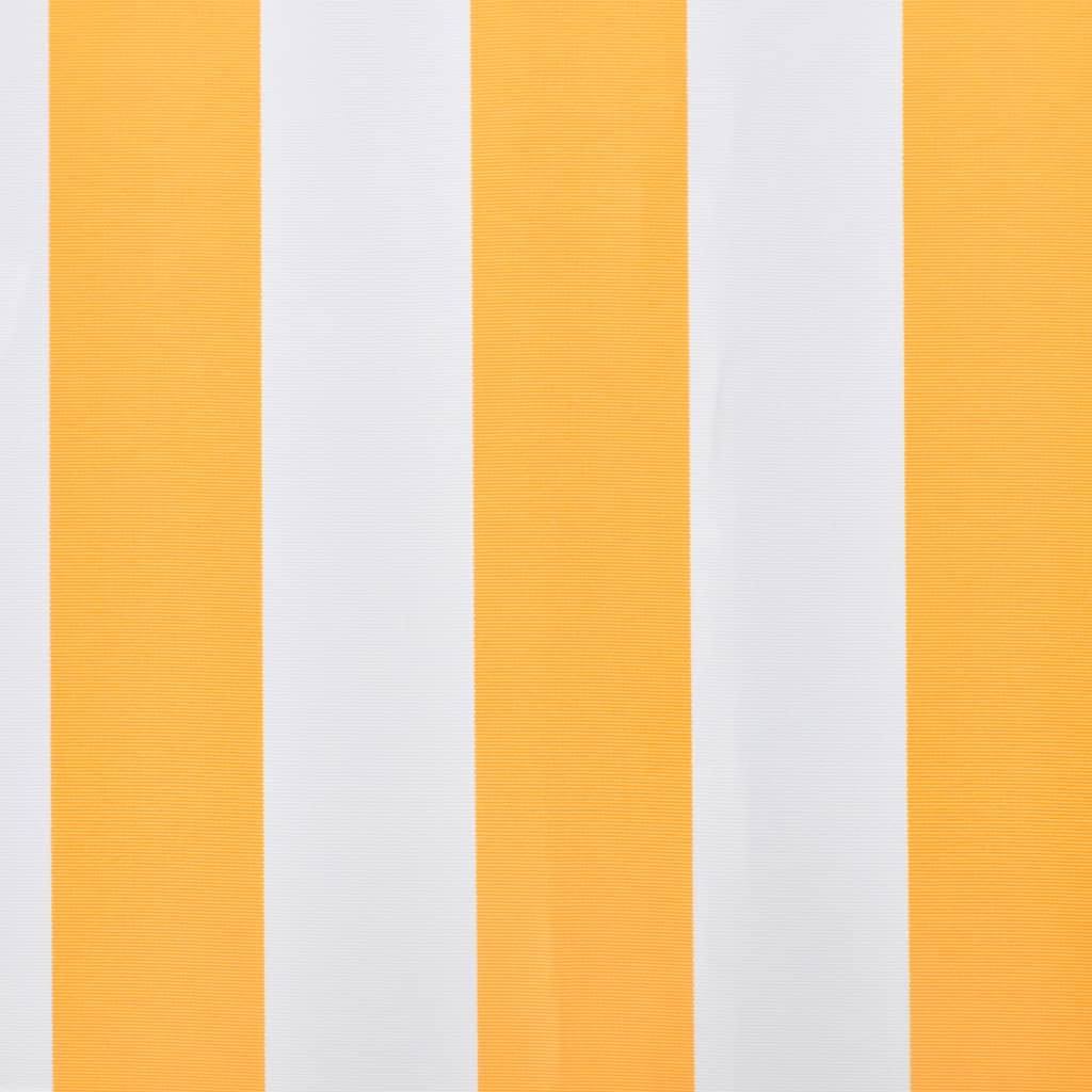 PURADAY Telo di ricambio per tenda da sole, 430 x 295 cm, girasole, giallo e bianco, protezione solare, ricambio per giardino, adatto per tende da sole, dimensioni 4,5 x 3 m, per ambienti esterni,