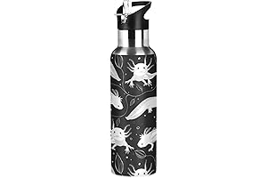 Swimming Axolotls Water Bottle: Insulated, Leak-Proof Mug with Handle (20 Oz)