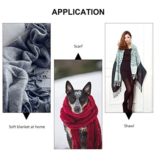 KESYOO Longa Borla Cachecol Imitação de Cashmere Outono Inverno Lenço à Prova de Vento Pescoço Grade