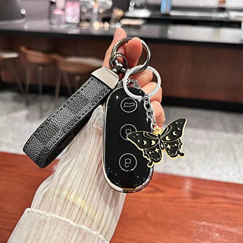 Blaziken Seven Colorful Butterfly Keychain 5Pcs Set For Purse Handbags Women Girl,Gold-Plated Butterfly, Silver Key Ring,Fashion Gifts #TOP4