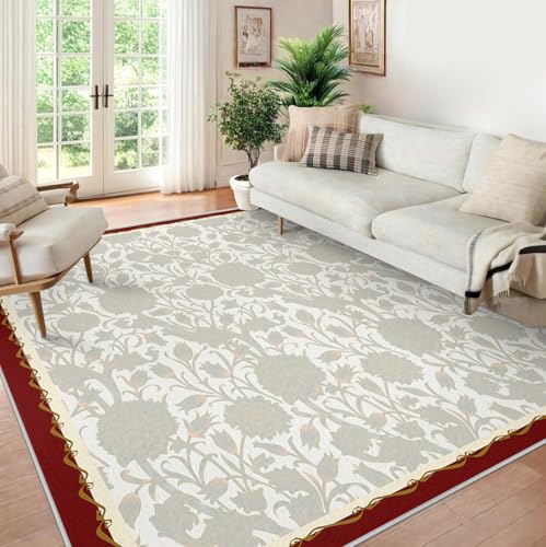 Tapis antidérapant pour sécuriser le salon et protéger le sol avec un style vintage beige