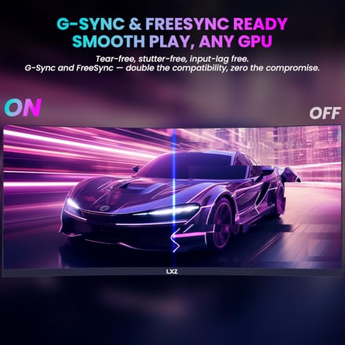 Image of LXZ 34 Inch Curved Monitor 1500R 165Hz, 3440 x 1440 UWQHD Ultrawide Gaming Monitor with FreeSync & G-Sync, PIP & PBP, DisplayPort HDMI - Black