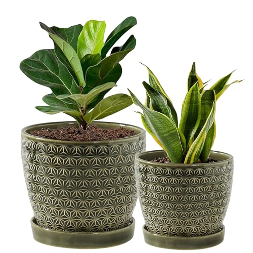 Swkien Plant Pots, Flower Pots, Planters for Indoor Plants(6.5+5.5inch), Flower