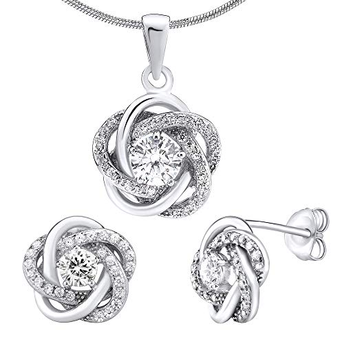 Preisvergleich Produktbild SILVEGO Damen Schmuck-Set aus 925 Sterling Silber mit Zirkonia ROSALYN