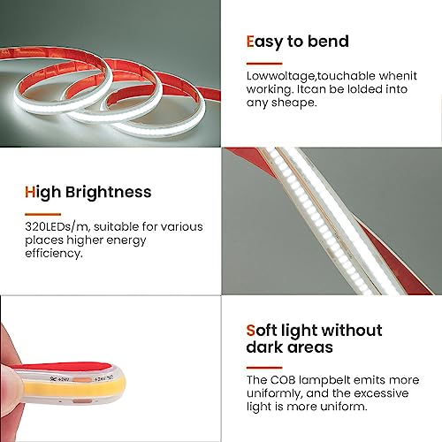 Tira LED COB 8m 24V IP68 Blanca Día Flexible miniatura 3