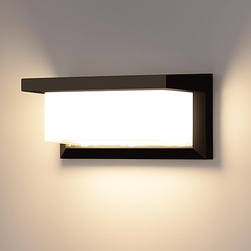 BIRITALO Luces de porche de 18 W 3000 K para exteriores, montaje en pared, lámpara de pared para exteriores, antioxidante, IP65, impermeable, 1800