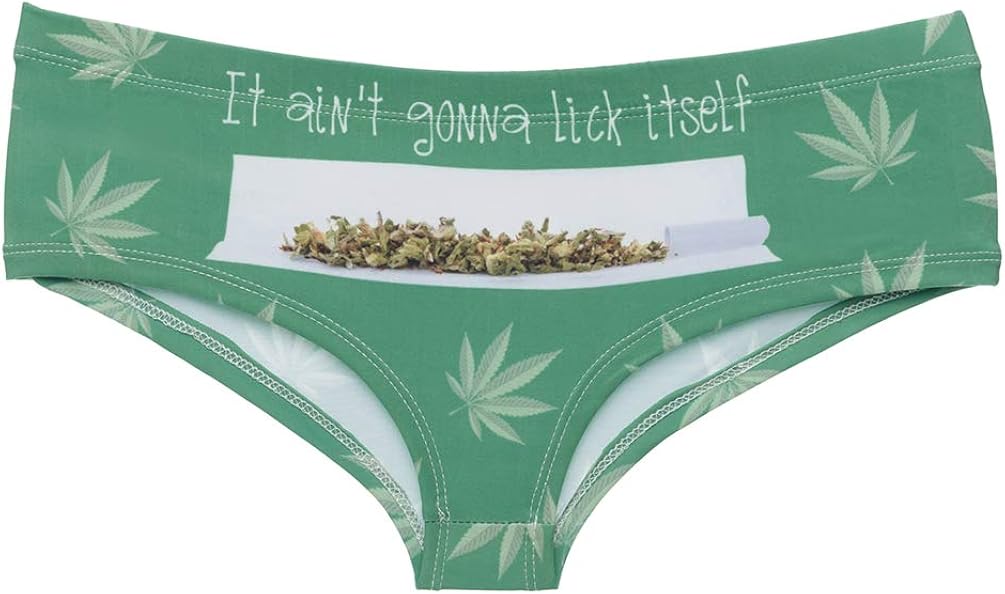 Marijuana Weed Boyshorts Panties for Pot Smokers Sexy Funny Novelty