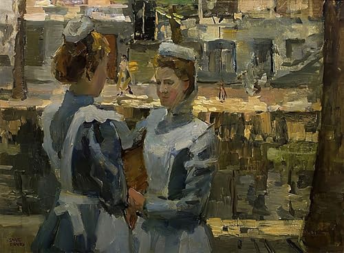 Cuadro de pintura al oleo de Isaac Israels Las doncellas 60x90cm