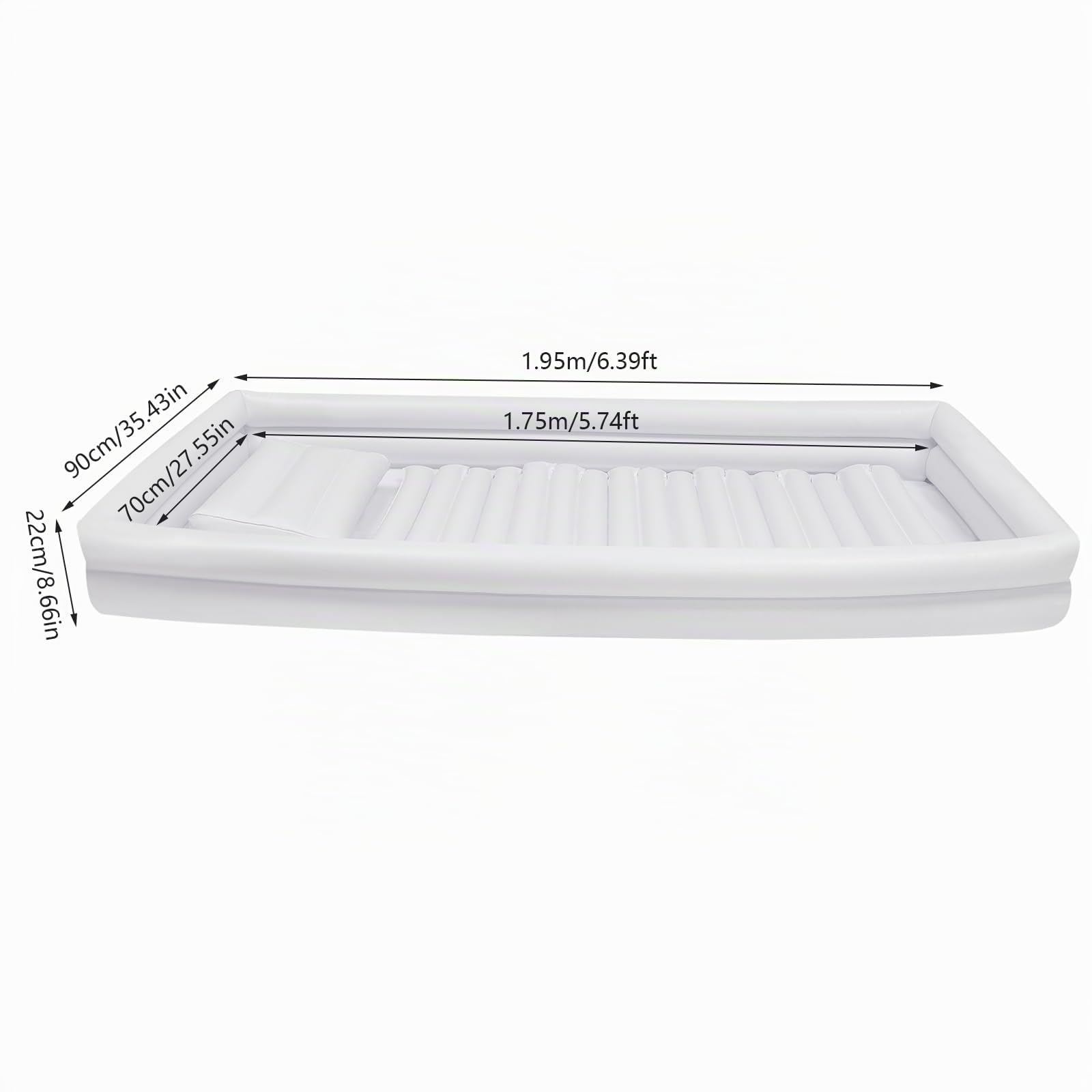 Aufblasbare Badewanne, Medizinisches aufblasbares Duschbadewannenset für Erwachsene, PVC-Badewanne mit elektrischer Luftpumpe, Kissen & Wasserbeutel, Bad im Bett für Behinderte, ältere Menschen