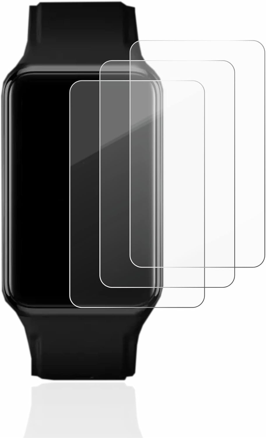 brotect Glass Screen Protector Film Compatible with Oppo Watch Free (3 Pack) - Glass-Foil 9H Protection [Scratch Resistant, High Clarity]