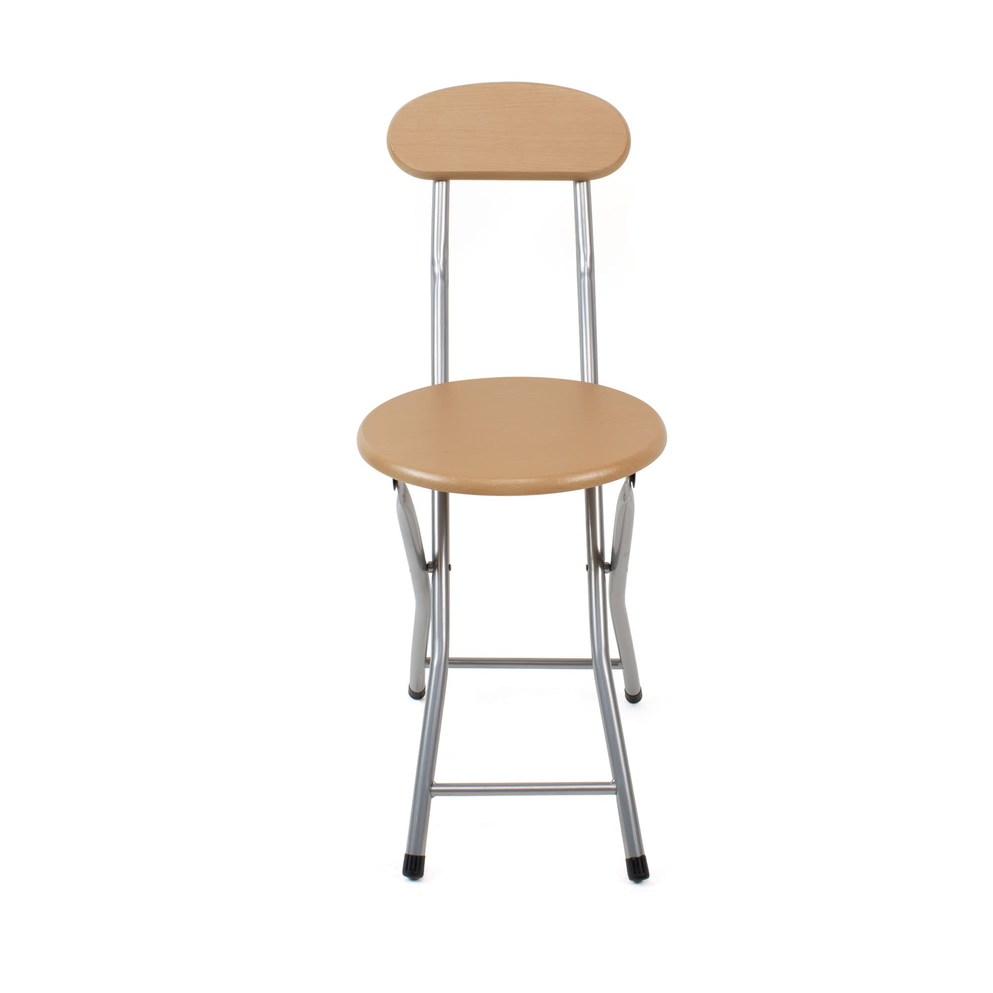 thesecrethome.es - Set de 6 Sillas Plegables de Cocina - Asiento Plegable de Metal y Madera - Silla Apta para Interior y Exterior - Alto. 74 cm x Diámetro. Ø30 cm