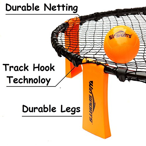 Win SPORTS Pro Volleyball Spike Game Set Smash Ball Game Set Played Outdoors, Indoors,Beach, Backyard,Tailgate for Kids,Adults,Family, Includes 3 Balls,1 Playing Nets,1 Pump,Carry Case,Rules Book - Thumbnail 3