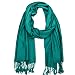 Falari Women's Solid Color Pashmina Shawl Wrap Scarf 80" X 27" Teal Blue