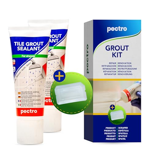 PECTRO - KIT x 2 Selladores de juntas para duchas + 2 Espátulas de aplicación 200ml | No más grietas en las juntas de la ducha | Reparador y renovador de azulejos especial baño (KIT x 2)