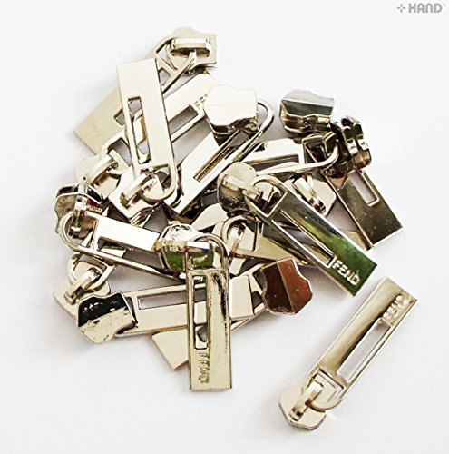 Tête de Fermeture Éclair Marvel ffnd Argent avec Curseur de Remplacement - Lot de 15