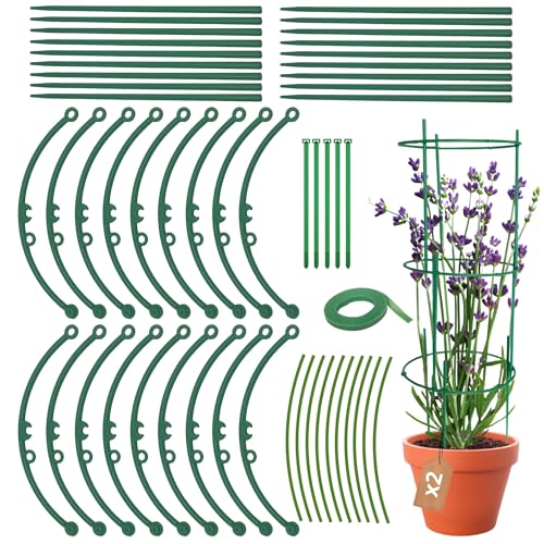 Tutores para Plantas con Velcro, Bridas y Alambres – Soporte para Plantas Naturales de Interior y Exterior. Úsalo como Tutor Monstera, para Tomateras, Jazmín y Macetas de Jardín. (Pack 2 uds.)
