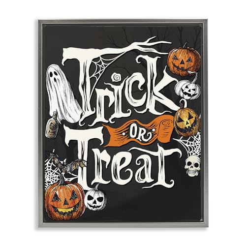 Vintage Trick or Treat Halloween, 16 x 20 Inch Canvas in Floater Frame