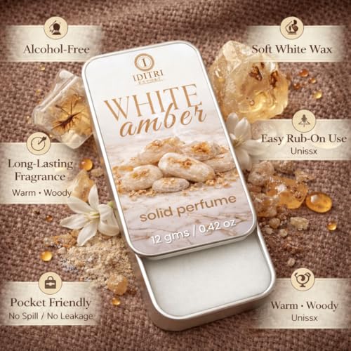 Image of Solid Perfume |Antonia&White amber Alcohol Free Wax Perfume Balm, Long Lasting | Pocket Tin 12g, Pack Of 2| Non Greasy Smooth Glide, Travel Friendly Unisex Gifts He Or Her