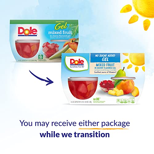 Dole Fruit Bowls Mixed Fruit In Cherry Gel, Gluten Free Healthy Snack, 4 Oz, 24 Total Cups #TOP2