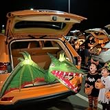 Epochleno 2025 Halloween Trunk or Treat Car Decorations, Pterosaur Theme Halloween Car Inflatable Decor, Built-in LED Lights & Candy Pocket for Outdoor Trunk Parties & Events