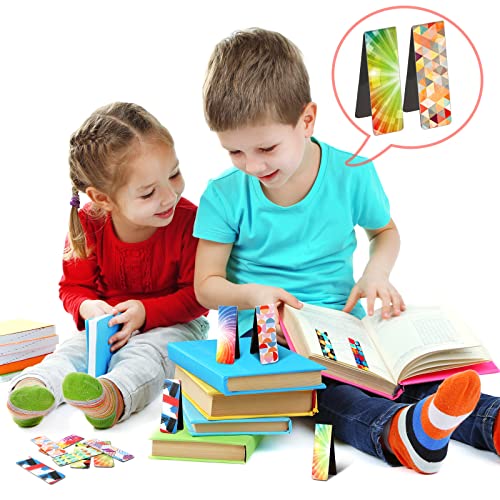 80 Pcs Optical Magnetic Bookmarks, Laminated Magnet Book Markers, Colorful Bookmarks For Kids Book Lovers Foldable Magnet Bookmark Clips Reading Bookmarks For Classroom School Office Stationery Supply #TOP6