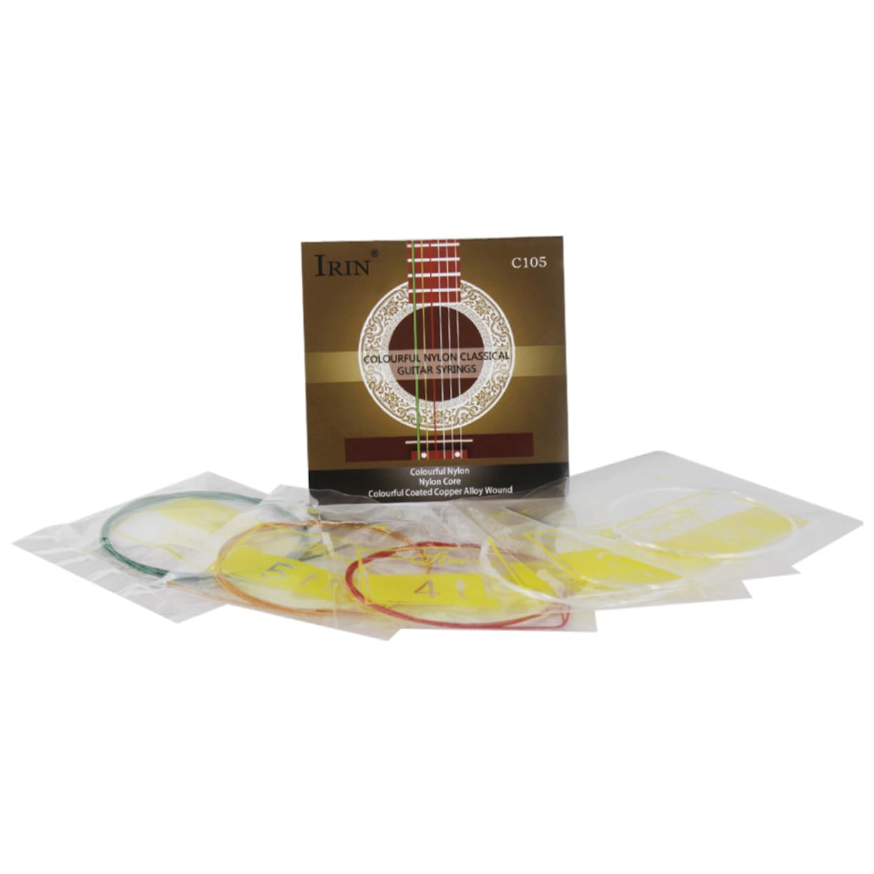 FAVOMOTO 6 Pack Nylon Guitar Strings Set Classic Guitar Strings 1.09mm 0.89mm 0.76mm 1.02mm