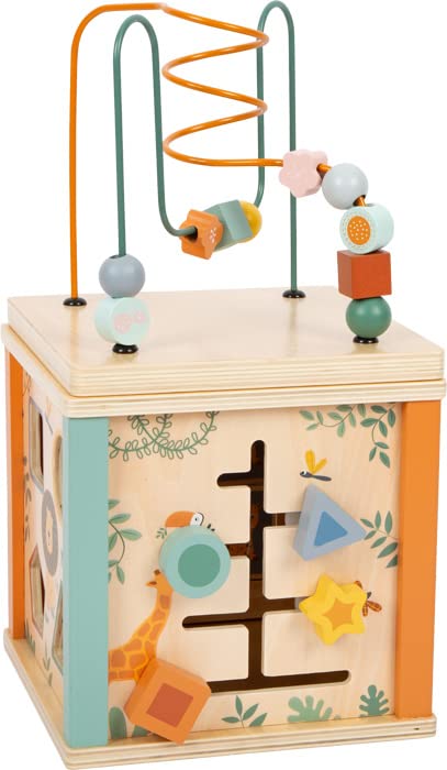Small Foot Motor Activity Cube Safari, learning toy for babies and toddlers made of wood, for ages 12+ months. No. 11960 - Image 4