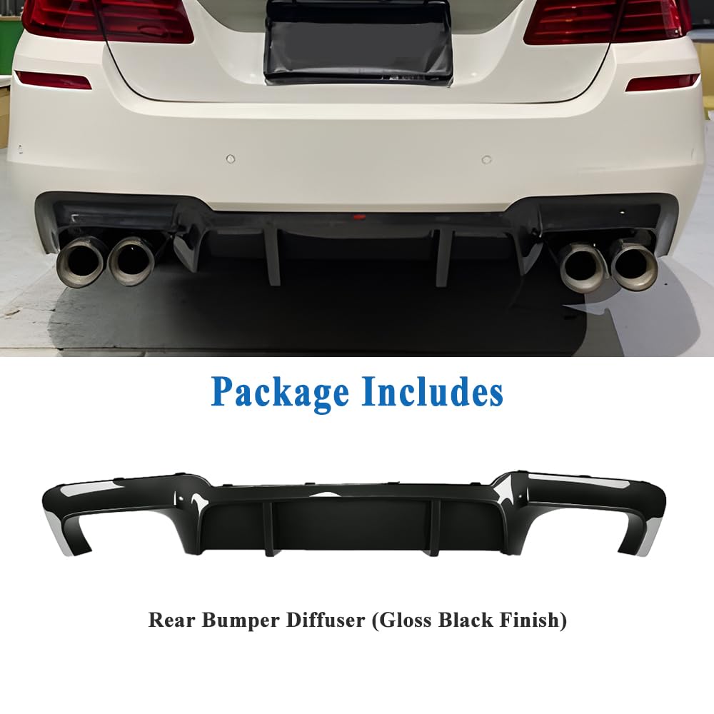 Snapklik.com : AeroBon Gloss Black Rear Diffuser Compatible