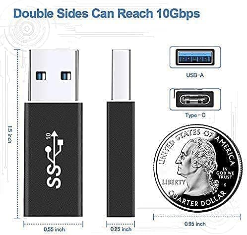 Vista 2 de Adaptador USB 31 GEN 2 macho a tipo C hembra soporte de carga y transferencia de datos de 10 Gbps USB A a USB C 31 convertidor