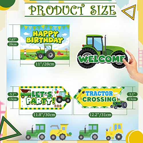 Image of Gueevin 20 Pcs Tractor Party Favors Tractor Birthday Decorations for Truck Themed Birthday Party Backdrop Photo Props Supplies Outdoor Indoor Decor