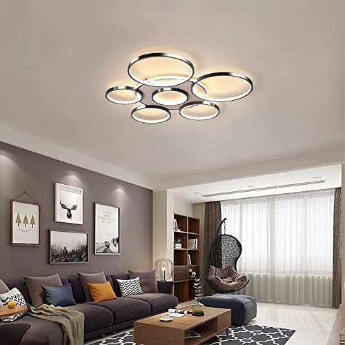 Plafonnier LED moderne à intensité variable 110cm noir cuisine