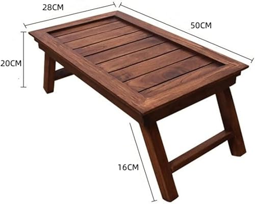 Miniatura 3 de LUKEO - Mesa de madera para desayuno bandeja de servir patas plegables muebles de sala de estar mesa de té plegable