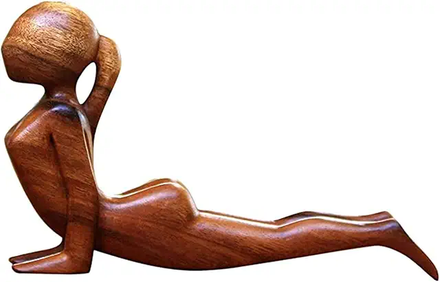 Figura de Yoga de Madera Tallada a Mano - Escultura de Meditación para Decoración del Hogar