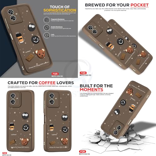 Image of AESTMO Back Case Cover for Motorola Moto G54 5G Cover | Cute Fun Cartoon 3D Ball | Coffee Silicone Case | Full Body Protection | Camera Protection Back Cover for Motorola Moto G54 5G (Brown)